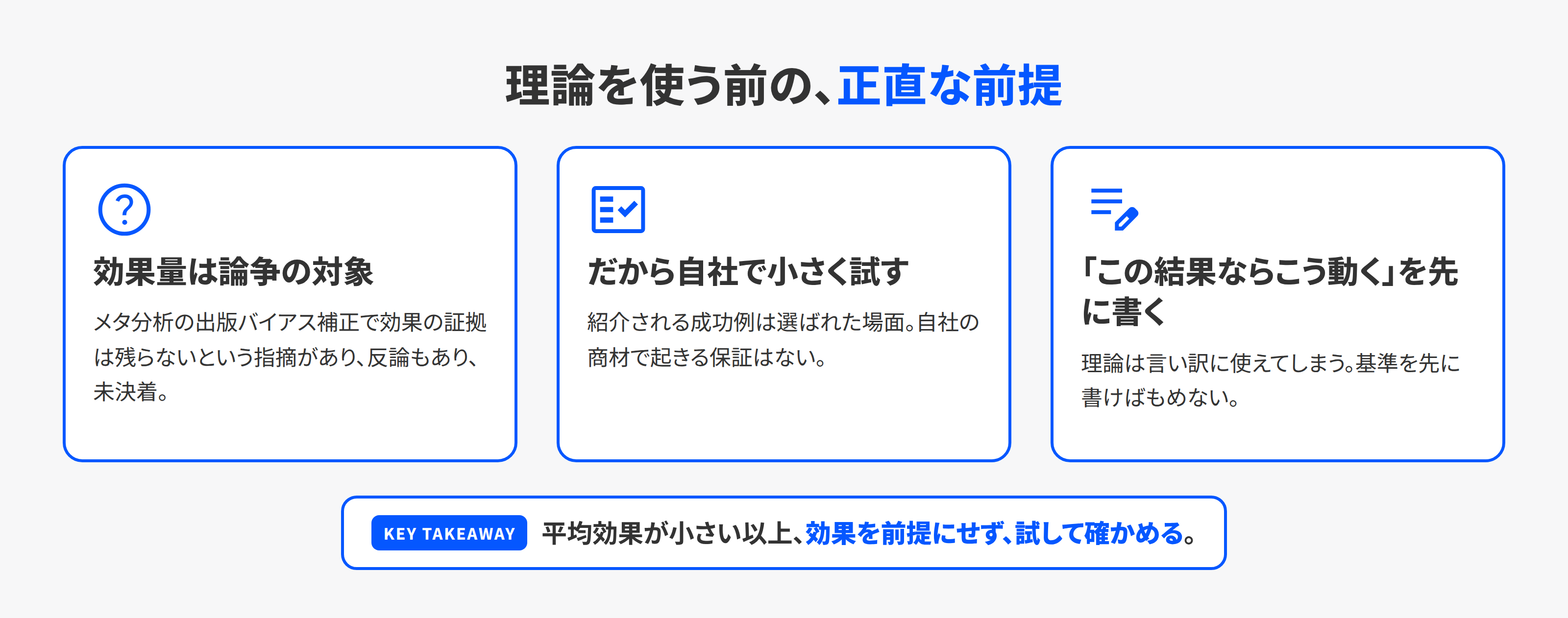 行動経済学の理論を実務に持ち込むときの3つの前提