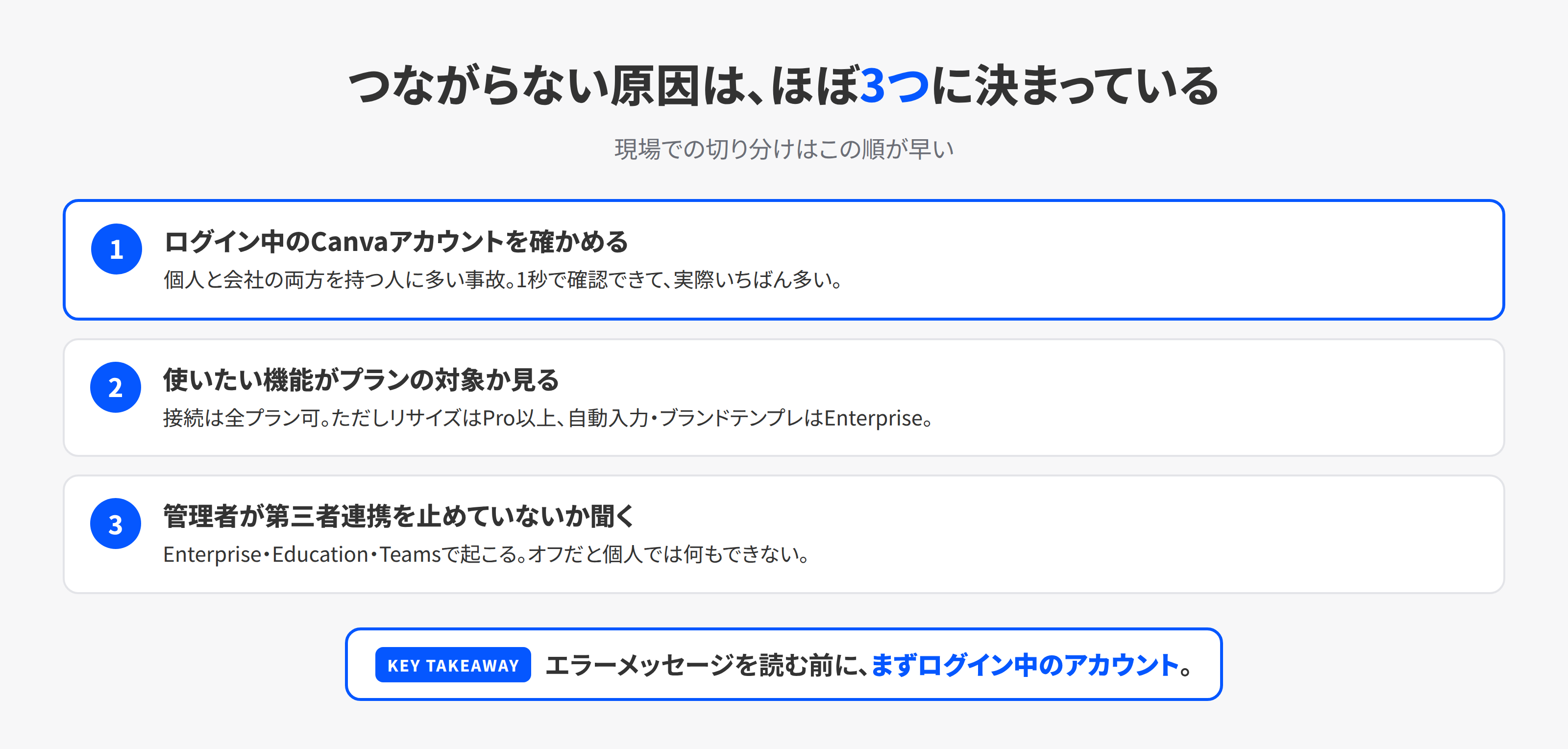 つながらないときの切り分け順