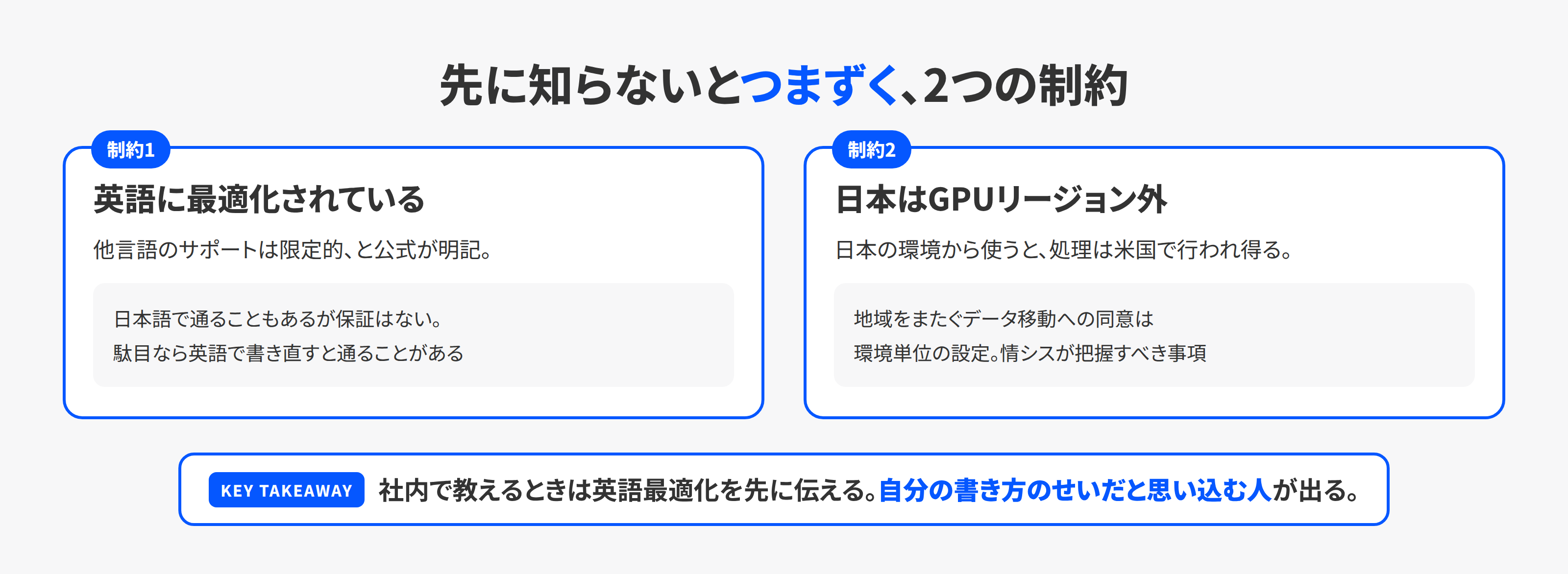 始める前に知っておく2つの制約