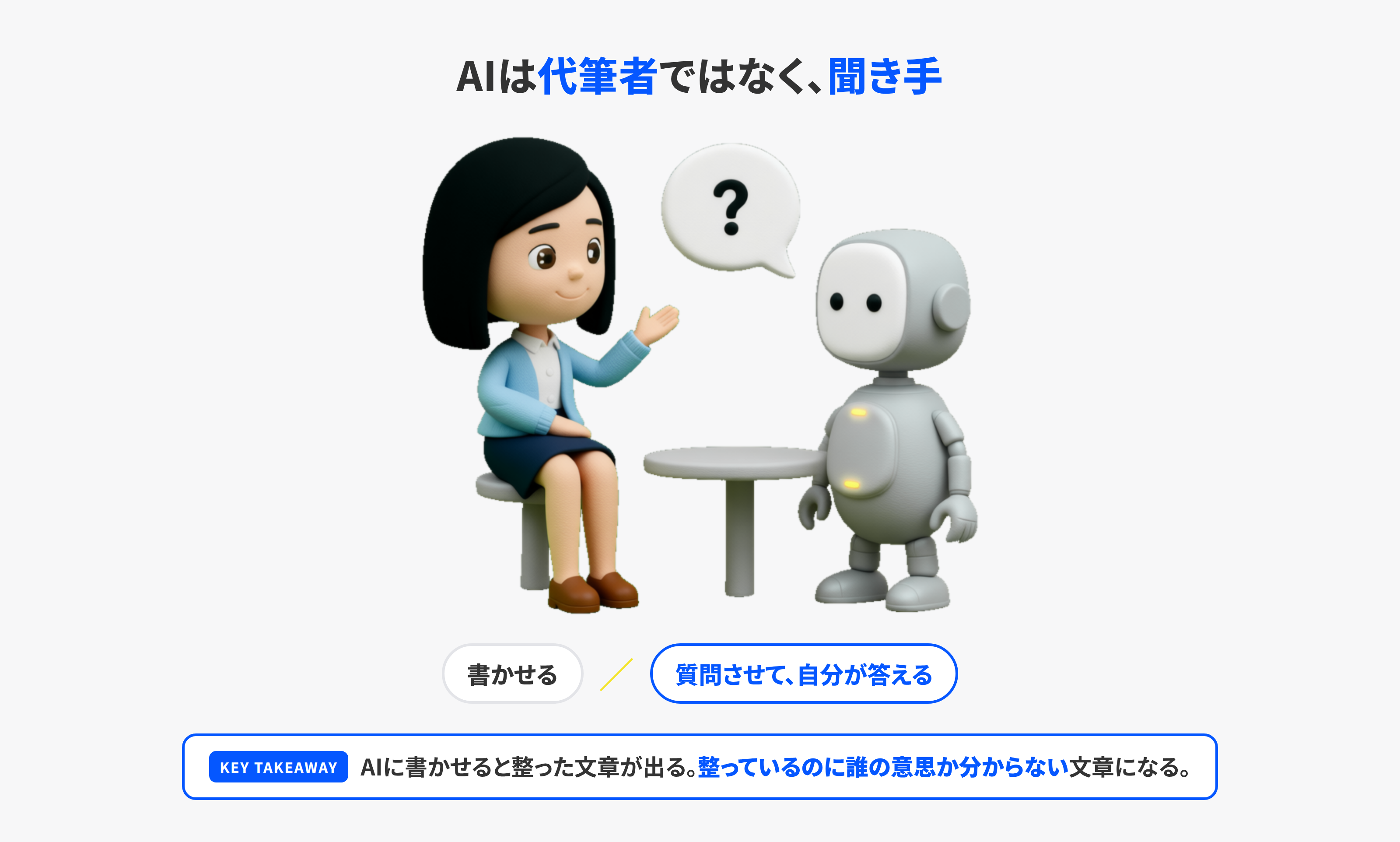 AIを聞き手として使うことを表したイラスト